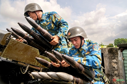 View - 	Regiment 230’s troops in training